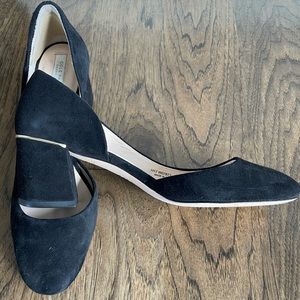 Cole Haan LAREE HALF D'ORSAY PUMP BLACK SUEDE - 6 1/2 B